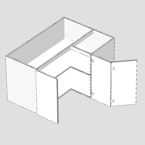 Base Left Corner Three Doors Cabinet