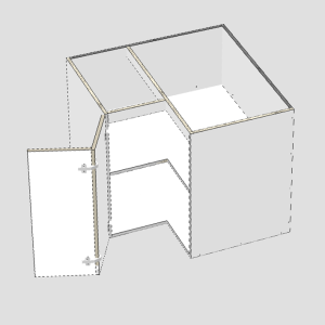 Base Right Corner Bi-Fold Door Cabinet