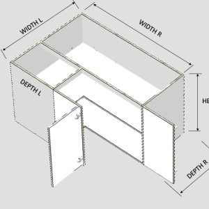Base Right Corner Three Doors Cabinet