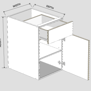 STANDARD 1 DRAWER SINGLE RIGHT DOOR CABINET