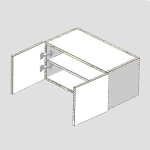 Top Above Microwave and Fridge Double Door Cabinet